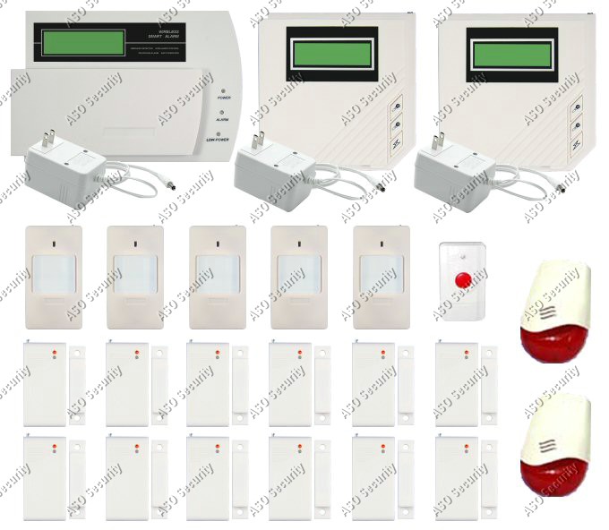 WIRELESS HOME SECURITY SYSTEM HOUSE ALARM w AUTO-DIALER
